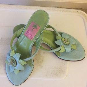 Lilly Pulitzer leather sandals.